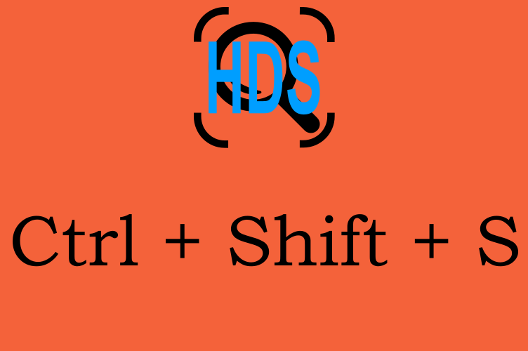 The keyboard shortcut is Crtl + Shift + S.